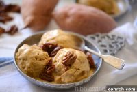 Sweet Potato Piloncillo Vegan Ice Cream with Spiced Maple Pecans