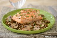 Crispy Salmon with Earthy Lentils