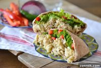 Creamy Tuna Broccoli Pasta Stuffed Pitas