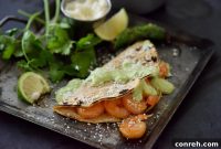 Creamy Poblano Shrimp Tacos