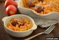 Hearty Meatball Mac & Cheese Bake