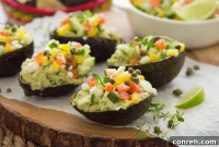 Spicy Greek Avocado Hummus Boats