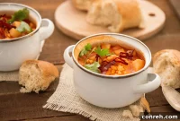 Smoky Guajillo Chayote Soup with Cracked Hominy
