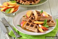 Sunrise Multi-Grain Waffles with Nectarine Slices