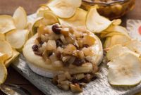 Warm Brie with Spiced Pear Chutney and Crispy Pear Slices