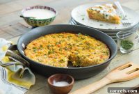 Golden Cotija Quinoa Frittata with Fresh Tomatoes, Leeks, and Bell Pepper