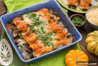 Smoky Chipotle Pumpkin Enchiladas Bursting with Autumn Vegetables
