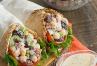 Golden Chickpea Wraps with Sweet Poppy Drizzle