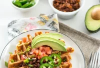 Spicy Soy Chorizo and Cheezy Vegan Waffles