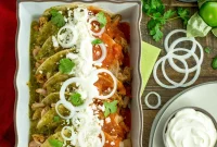 Vibrant Tricolor Chicken Enchiladas