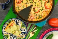 Fiesta Frittata with Potatoes and Guacamole