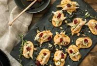 Honeyed Pear and Blue Cheese Crisps