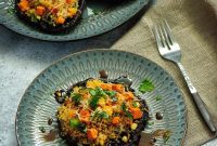 Balsamic Glazed Quinoa-Filled Mushroom Caps