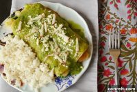 Zesty Green Enchiladas Loaded with Shrimp and Garden Vegetables