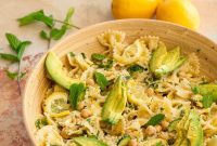 Vibrant Lemon-Mint Pasta with Avocado & Chickpea Medley