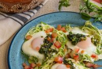 Golden Squash Egg Nests with Bright Watercress Chimichurri