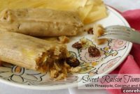Tropical Sweet Tamales with Pecans and Raisins