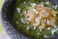 Sizzling Molcajete Shrimp with Tomatillo Verde