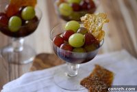 Mulled Wine Grapes with Sesame Brittle