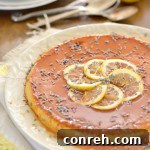 Lemon Lavender Flan, a creamy and aromatic dessert