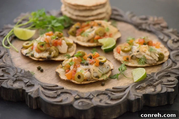 Veracruz Style Fish Tostadas with fresh lime and cilantro