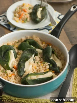 One-Pot Chiles Rellenos, a delicious and easy Mexican inspired dish.