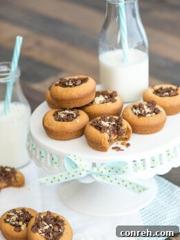 Peanut Butter Chocolate Crispy Cookie Cups with Cocoa Pebbles