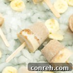 Cinnamon, Almond Butter Banana Paletas
