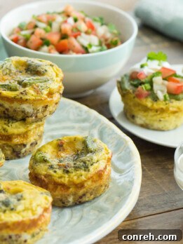 Mini Bulgur and Quinoa Frittatas with Green Beans and Dried Tomatoes, a perfect school lunch recipe