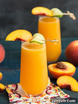 Fizzy Peach Bellini Mocktail Recipe