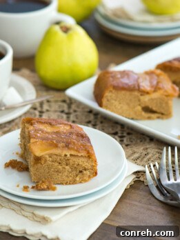 Upside Down Quince Cake - A delightful fall dessert recipe featuring sweet and caramelized quince with a tender cake base, perfect for autumn gatherings.