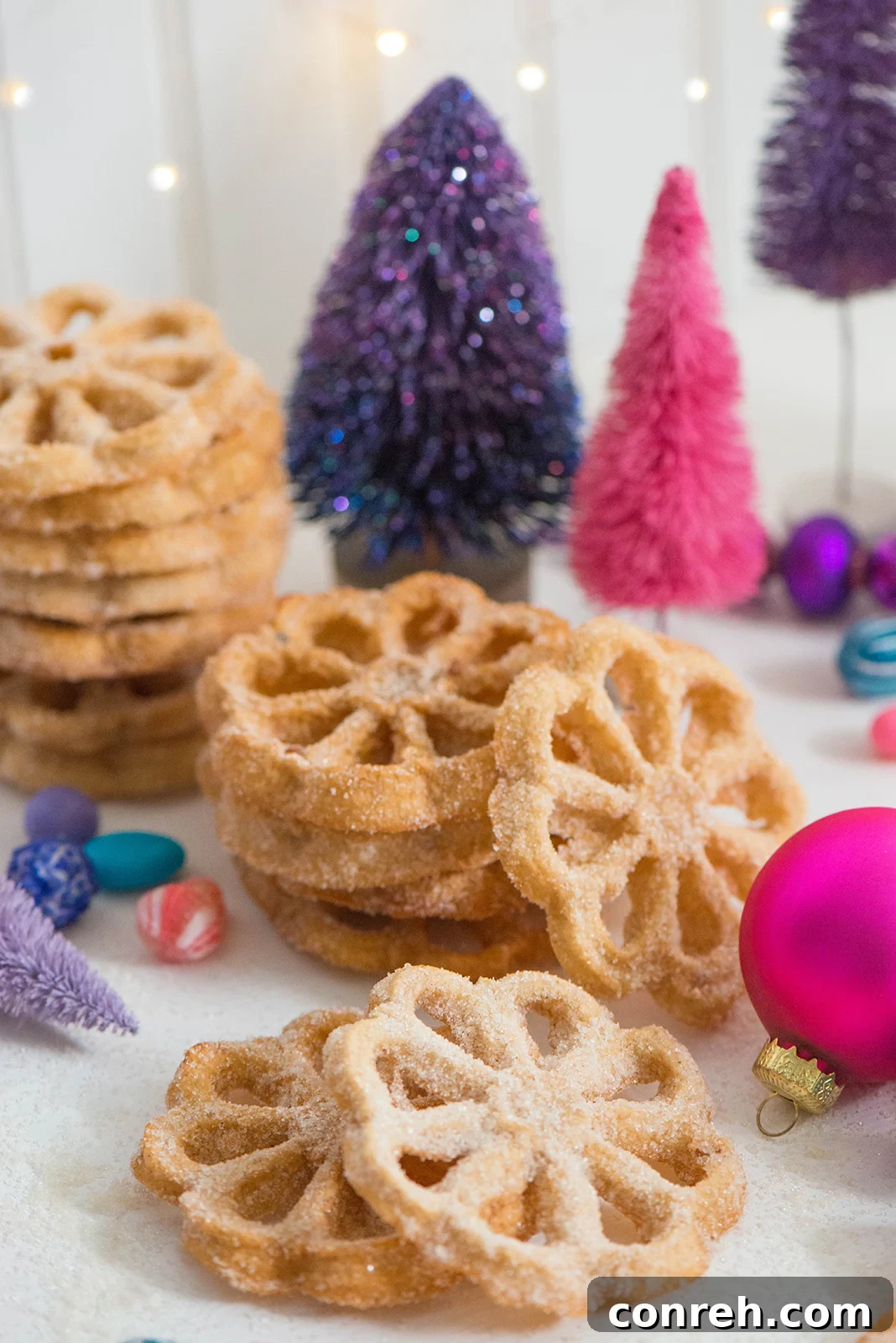 Buñuelos de Viento - Crispy Mexican Rosette Fritters dusted with sugar