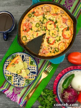 Mexican Style Frittata with Potatoes and Guacamole Salsa