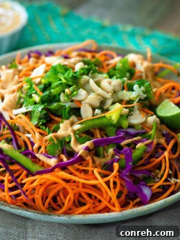 Vibrant Thai Sweet Potato Noodle Salad in a large bowl, ready to serve.