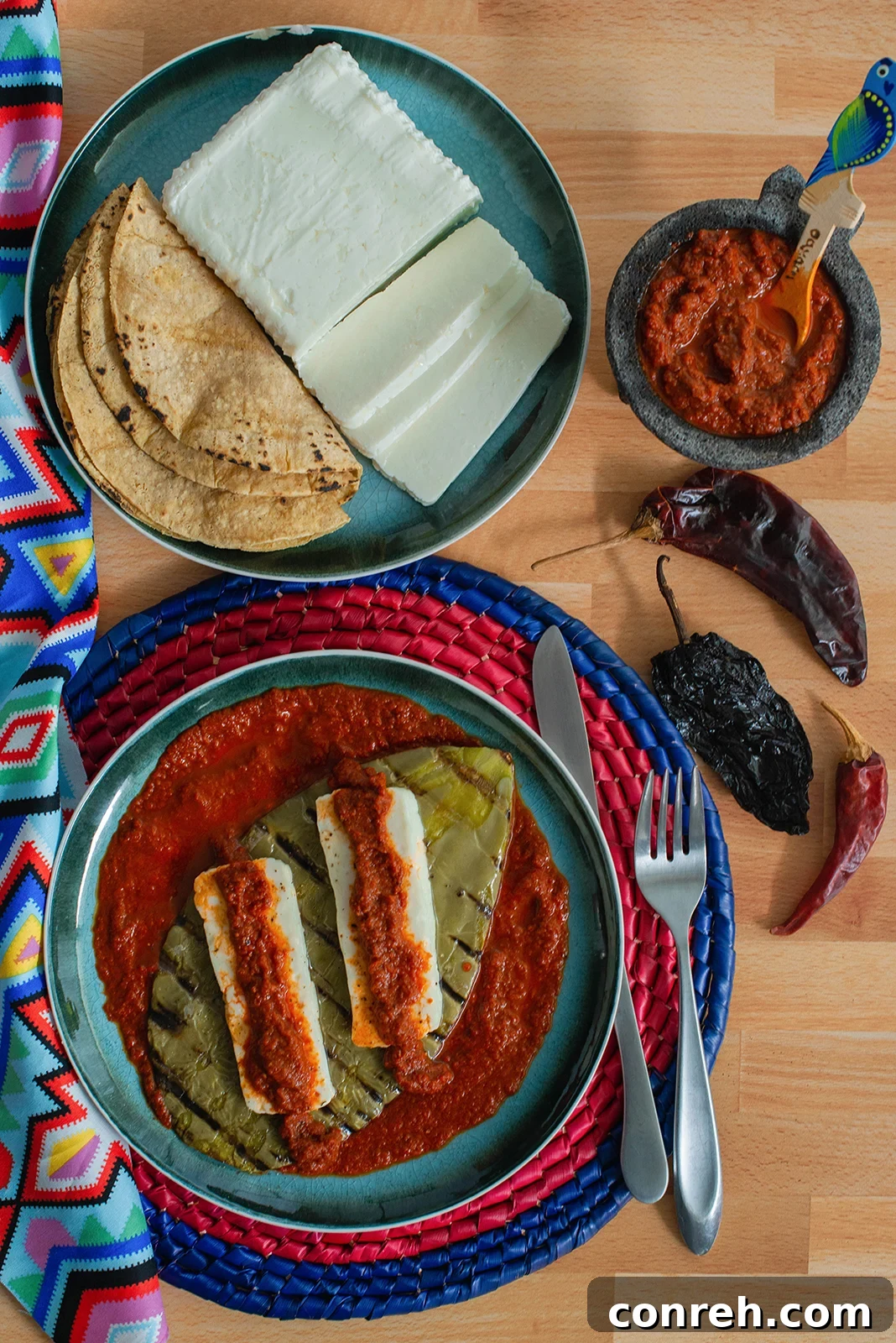 Grilled Cactus with Panela and Fiery Roja 3 Fresh ingredients for a healthy meal, including Mazola Corn Oil