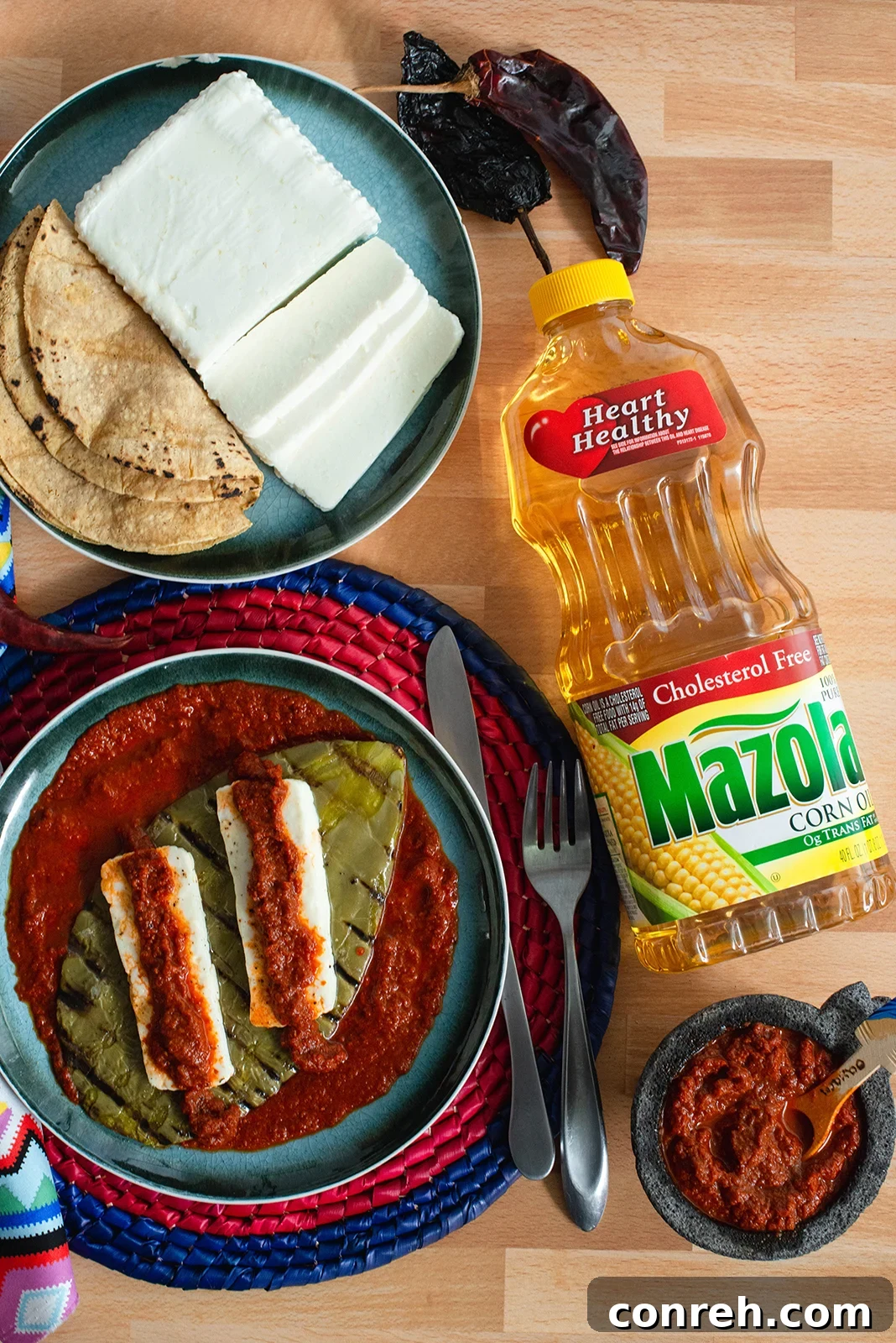 Grilled Cactus with Panela and Fiery Roja 6 Plated grilled cactus with Panela cheese and salsa