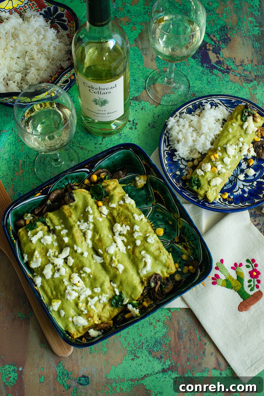 Puebla-Style Garden Enchiladas 5 The finished Enchiladas Poblanas, ready to be served.