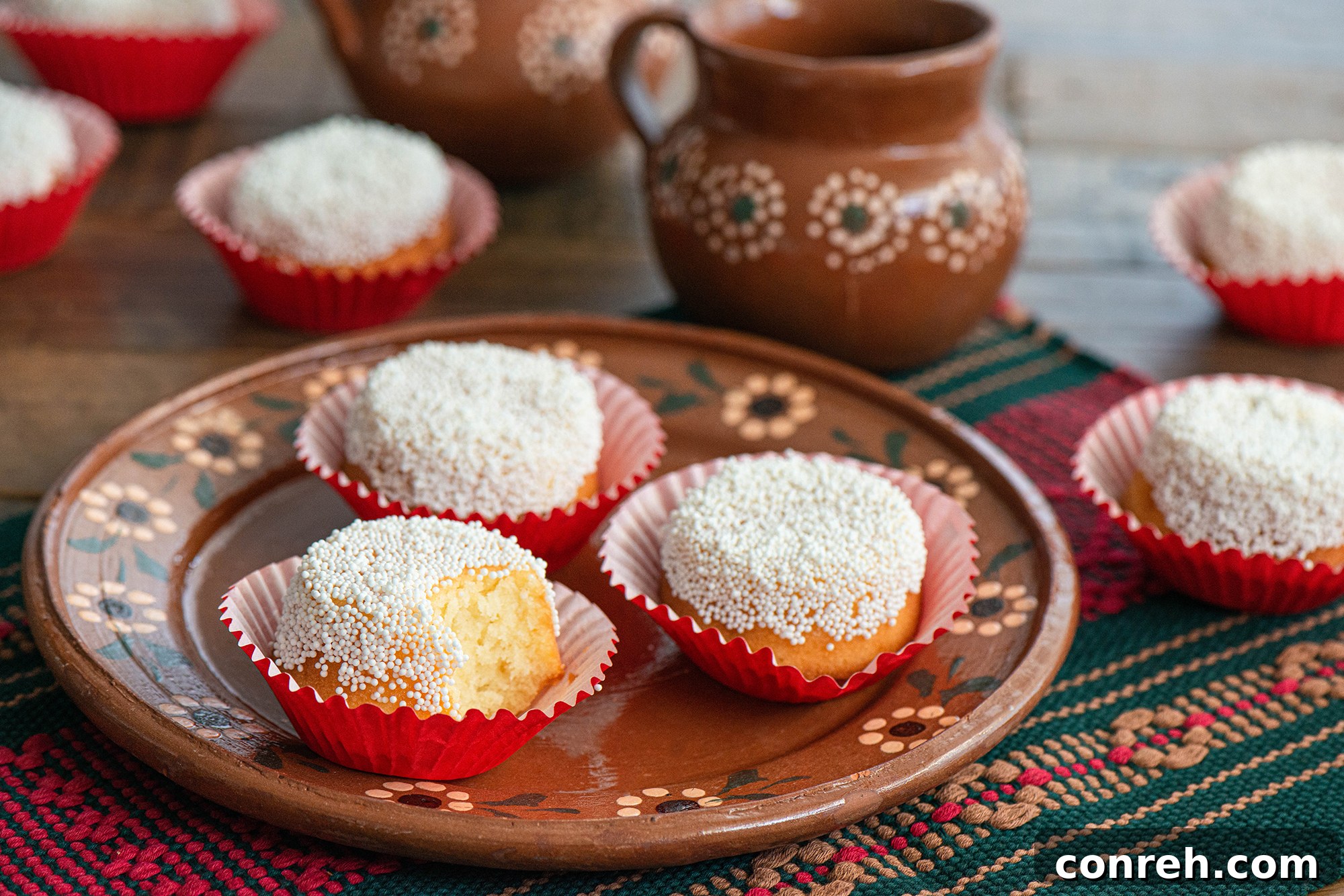 A close-up of a Garibaldis, showcasing its dense texture and apricot glaze with white sprinkles.