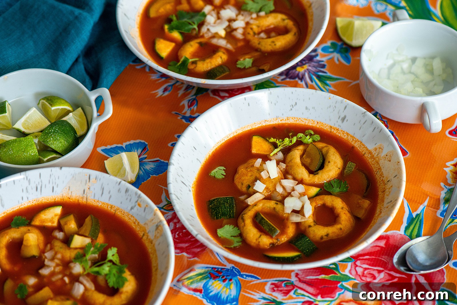 Garden Vegetable & Masa Dumpling Soup 3 Aneto Broth bottles and fresh ingredients