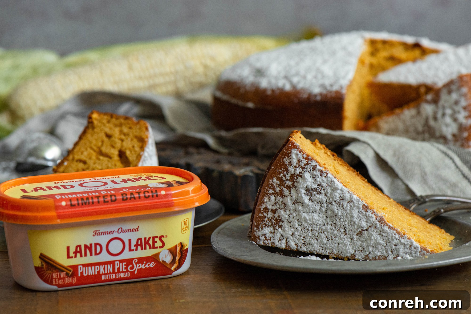 Two jars of Land O'Lakes Pumpkin Pie Spice Butter Spread, ready to be used in delicious autumn recipes.