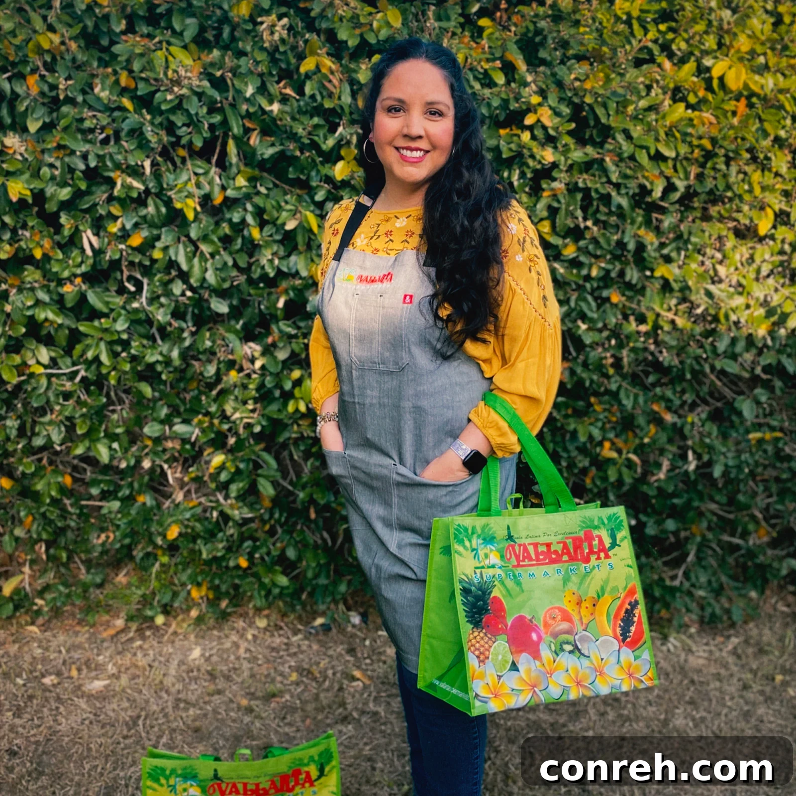 Unveiling Vallarta Super Market's 2021 Ambassador 2 Smiling person proudly pushing a Vallarta Supermarkets shopping cart filled with fresh groceries