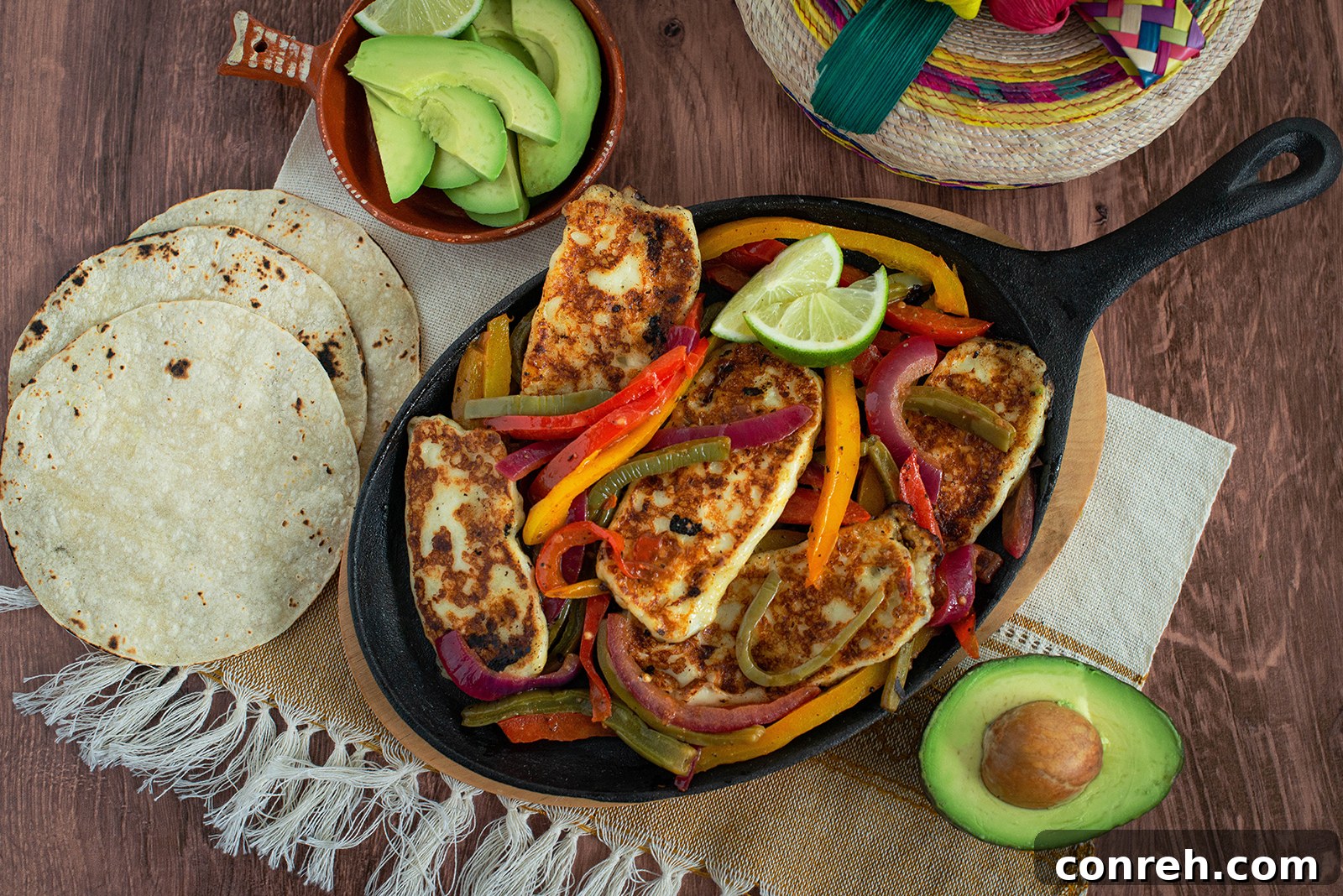Close-up of Panela cheese frying in a pan