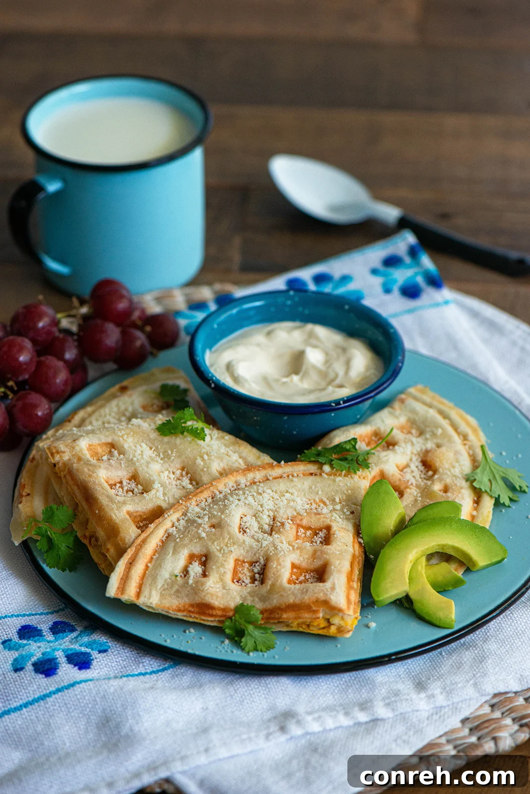 Waffle Quesadilla Melts 2 Crispy Breakfast Waffle Quesadilla with Real California Oaxaca Cheese
