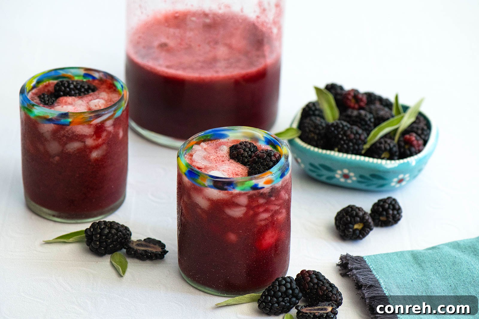 Delicious Blackberry Sage Agua Fresca in a glass
