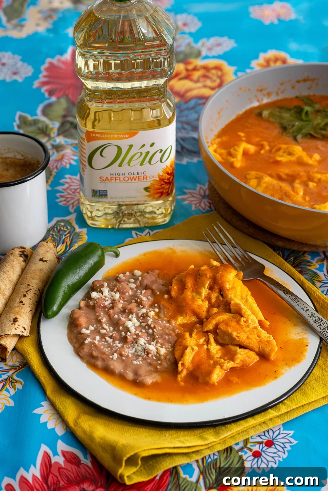 Tomato-Simmered Egg Fritters 3 Close-up of the spicy tomato caldillo, ready for the egg fritters