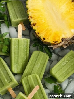 Watercress Pineapple Coconut Paletas