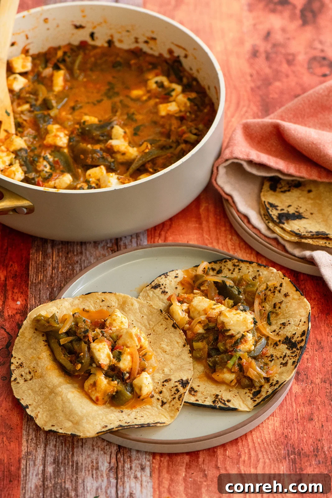 Hearty and flavorful Queso Fresco Watercress Salsa served with warm tortillas