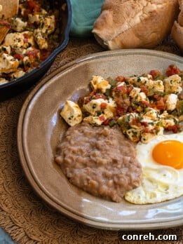 Panela a la Mexicana with fried egg and cilantro