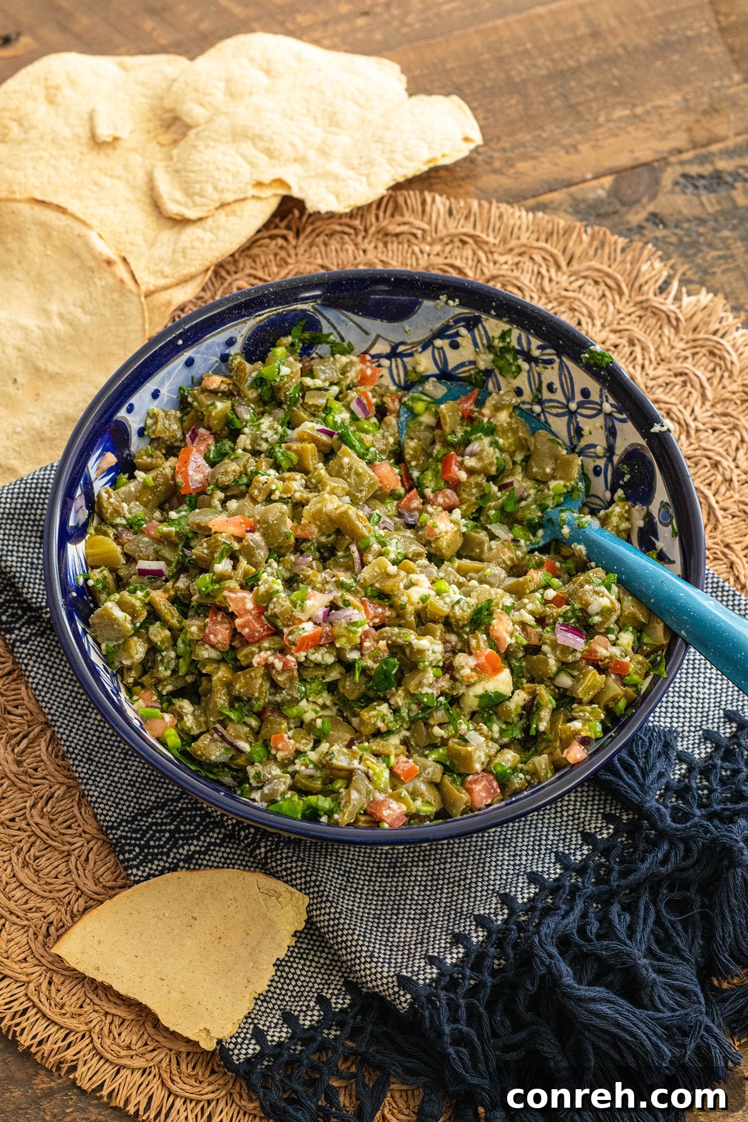 Fresh Nopalitos Salad with vibrant ingredients