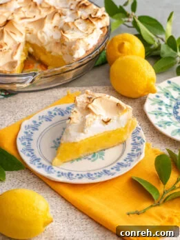 Lemon Meringue Pie with a decorative meringue topping